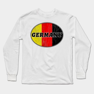 DEUTSCHLAND GERMANY FLAG DISTRESSED FLAG LOGO Long Sleeve T-Shirt